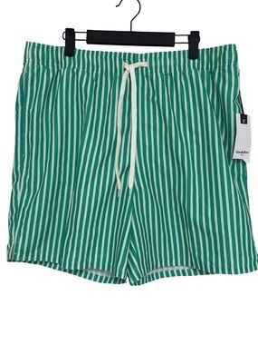 Goodfellow & Co Men’s Green Stripe Swim Trunks UPF50+ Large NWT❗️